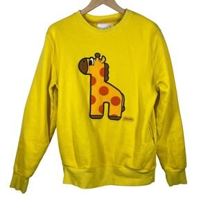 Pancoat Equipment Yellow Giraffe Graphic Crewneck Sweatshirt Mens Large